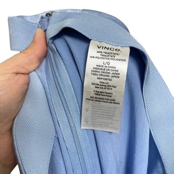 New Vince High-waist Textured Satin Wide Leg Pant in Blue Size L - Picture 5 of 7